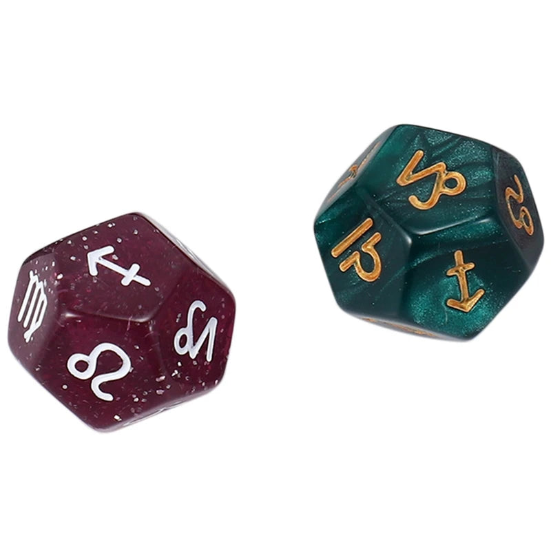 18 Dados Astrológicos de 12 Lados com Signos do Zodíaco - Ferramenta Criativa para Adivinhação e Constelação (Tipo A) - Zodíaco - Astrologia