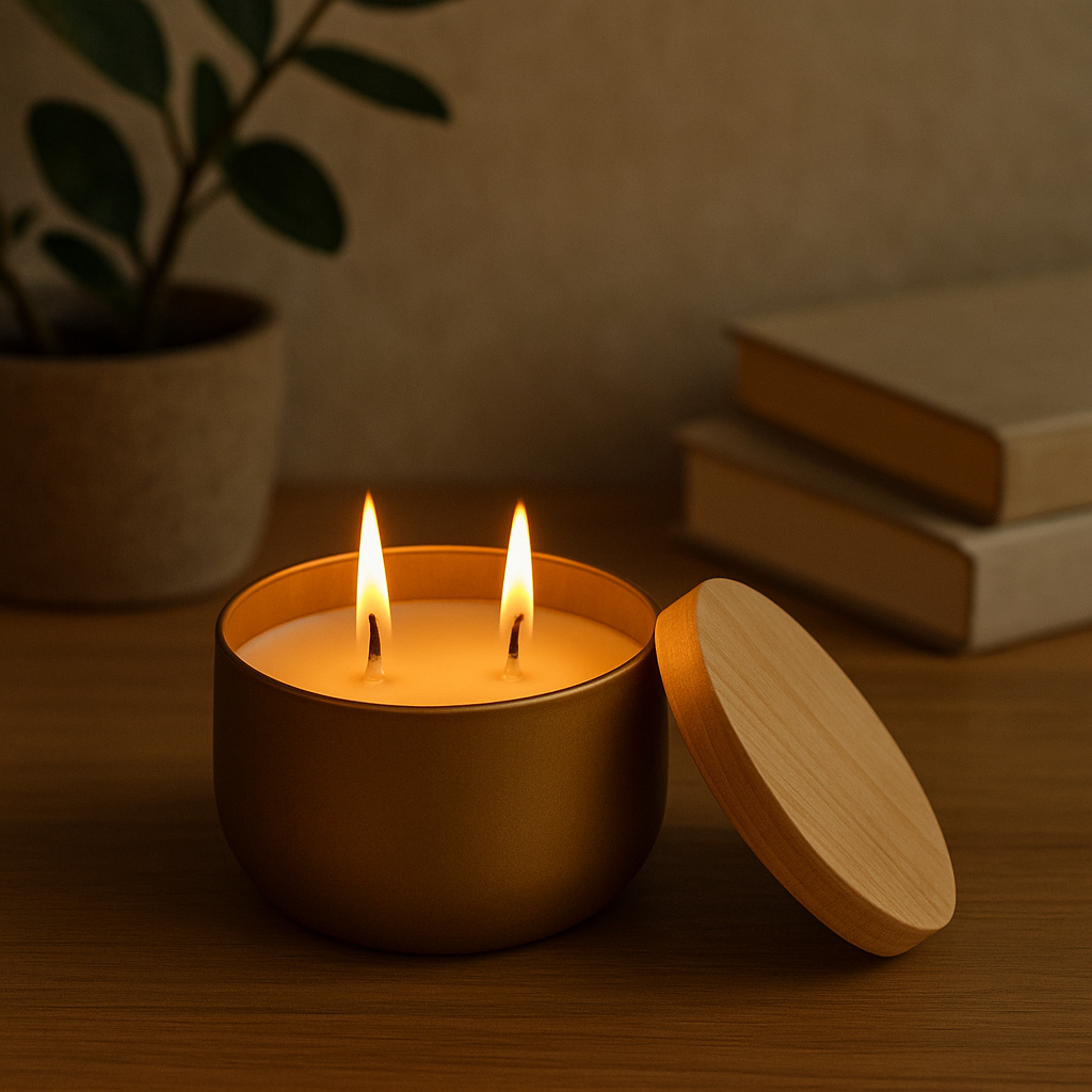 4 Cores Velas Aromáticas Veganas 187g – Branco, Preto, Dourado e Verde | Purificação, Aromaterapia e Decoração | Cera Natural de Coco, Arroz e Palma