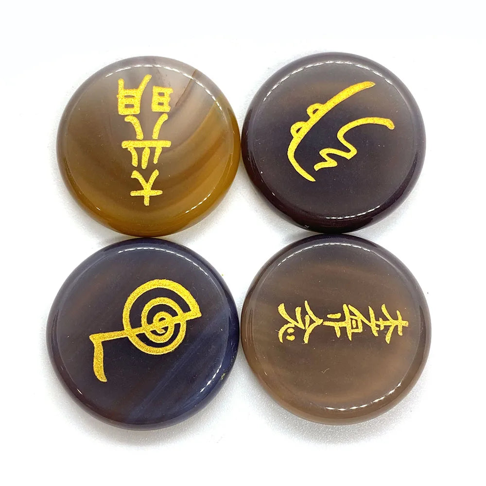 4 Peças de Pedras Naturais - Olho de Tigre - Cura Cristalina - Reiki