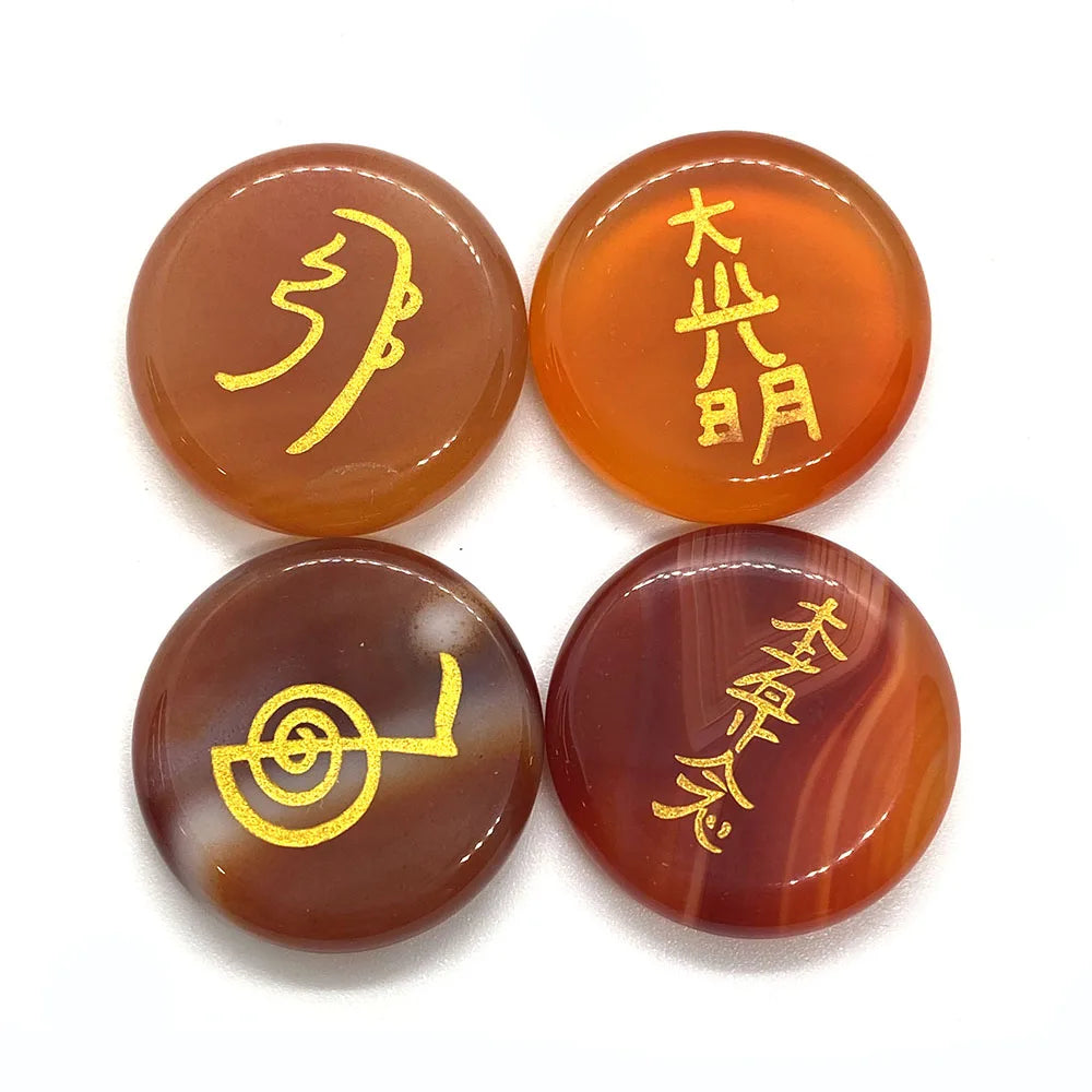 4 Peças de Pedras Naturais - Olho de Tigre - Cura Cristalina - Reiki