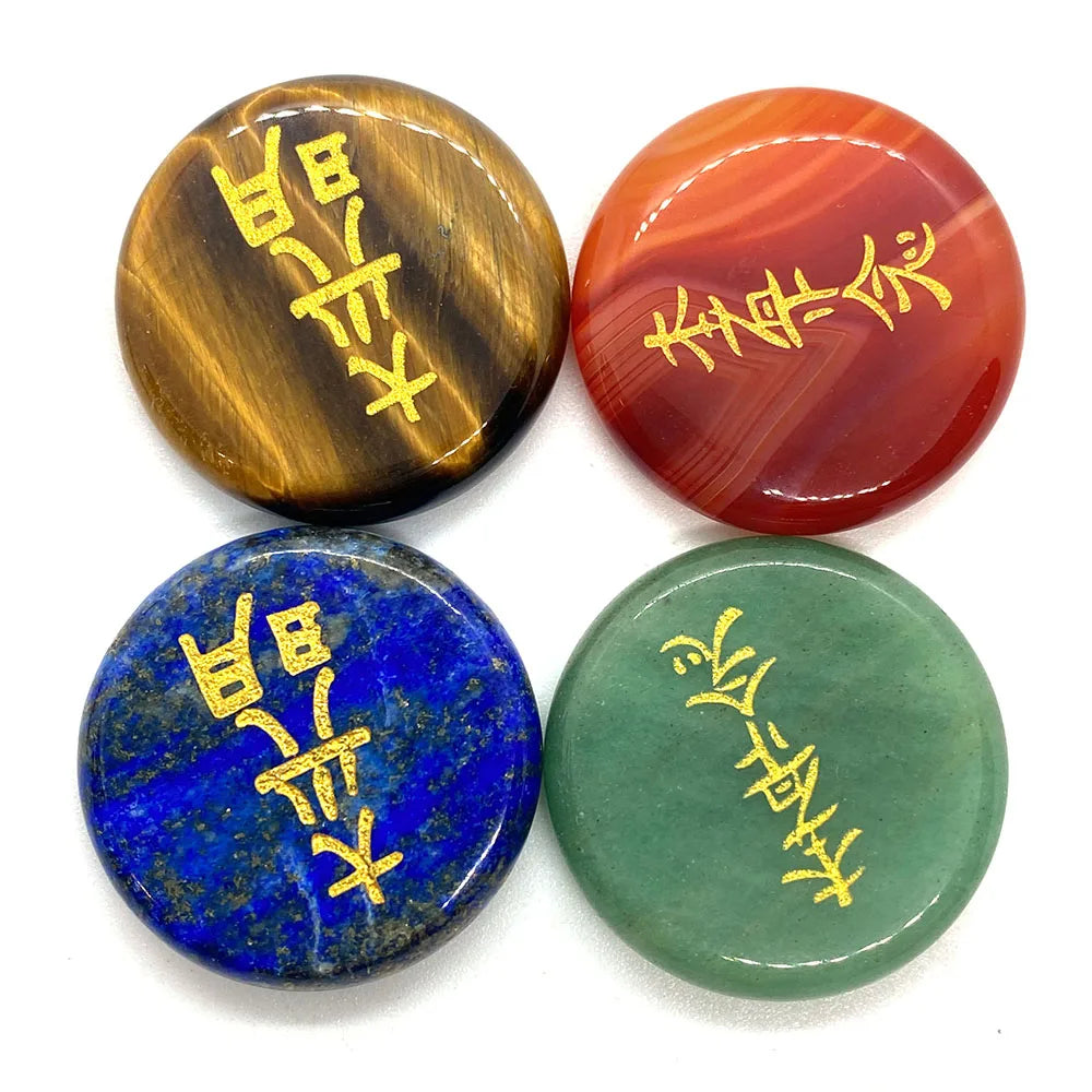 4 Peças de Pedras Naturais - Olho de Tigre - Cura Cristalina - Reiki