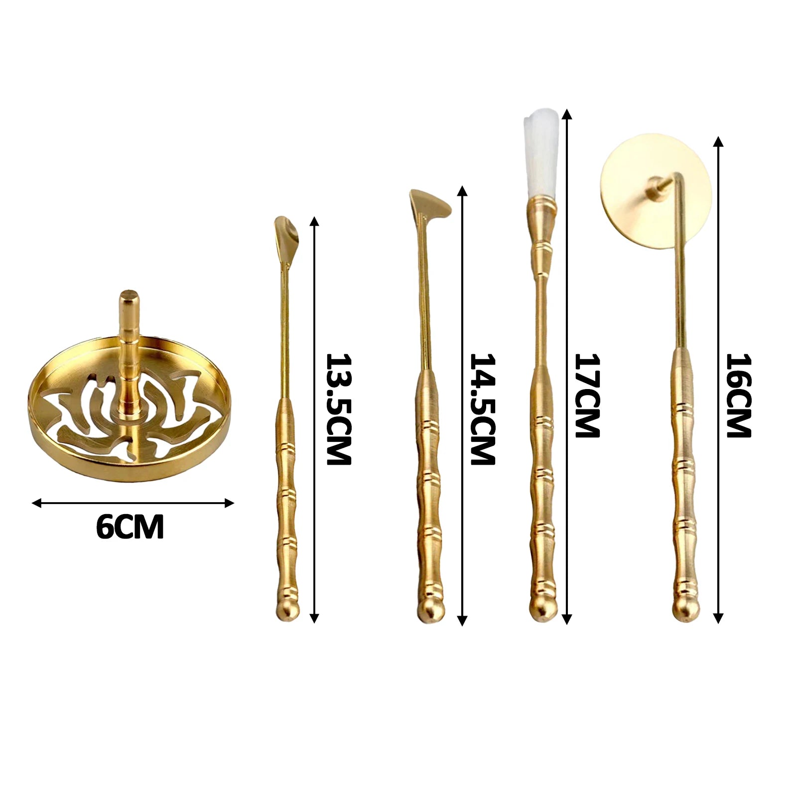 5x Conjunto de Fabricação de Incenso em Latão - Queimador de Incenso em Pó