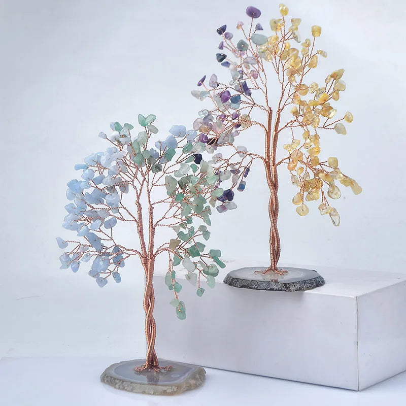 Acessórios Decoração Feng Shui Arvore Cascalho Cristais Naturais