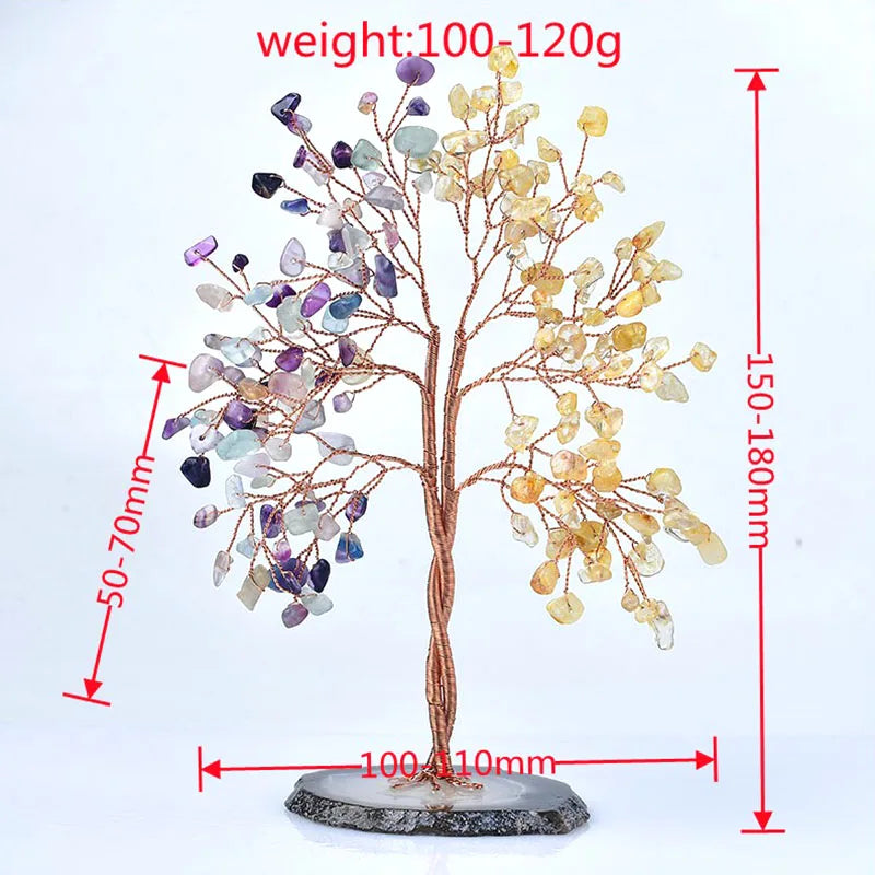 Acessórios Decoração Feng Shui Arvore Cascalho Cristais Naturais