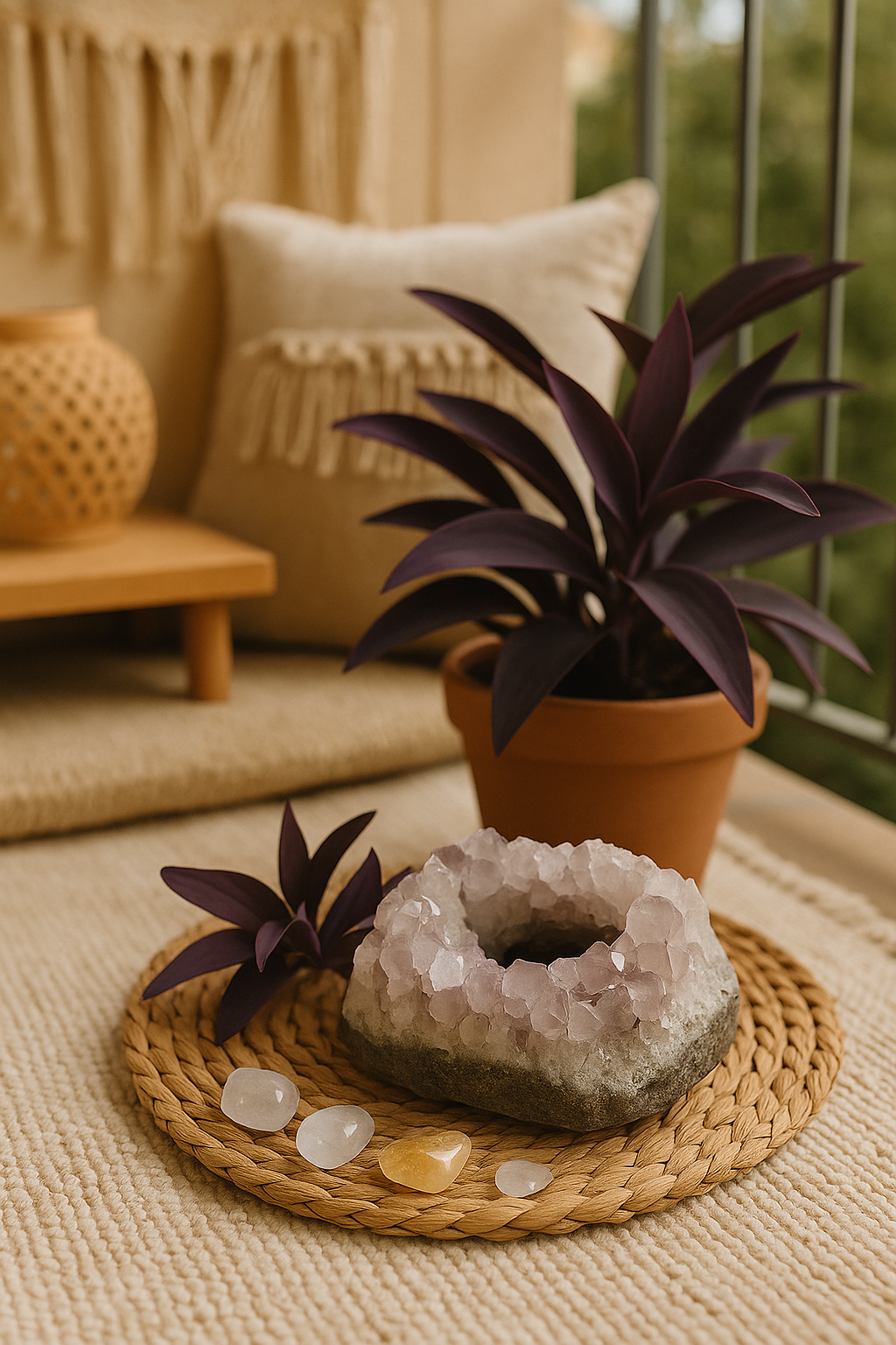 Ametista Bruta Natural 1,49 kg – Porta-Vela Artesanal | Cristal para Energização, Decoração Zen e Harmonização de Ambientes – Peça Exclusiva - Harmonia Plena