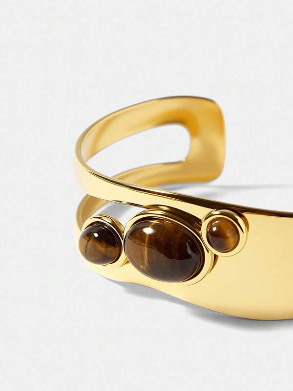 Bracelete Olho de Tigre Natural - Proteção Energética e Fortalecimento do Poder Pessoal - Semi Joias Harmonia Plena