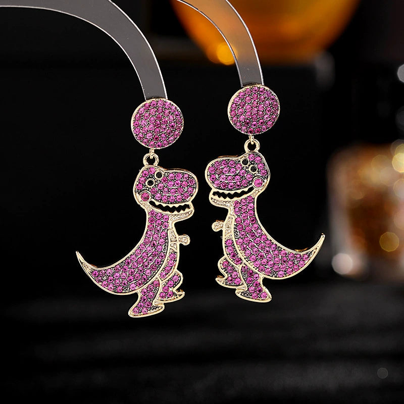 Brincos Femininos Cabeça de Leopardo com Zircônia - Vários Estilos de Brincos Pequenos Criativos - Semi Joias