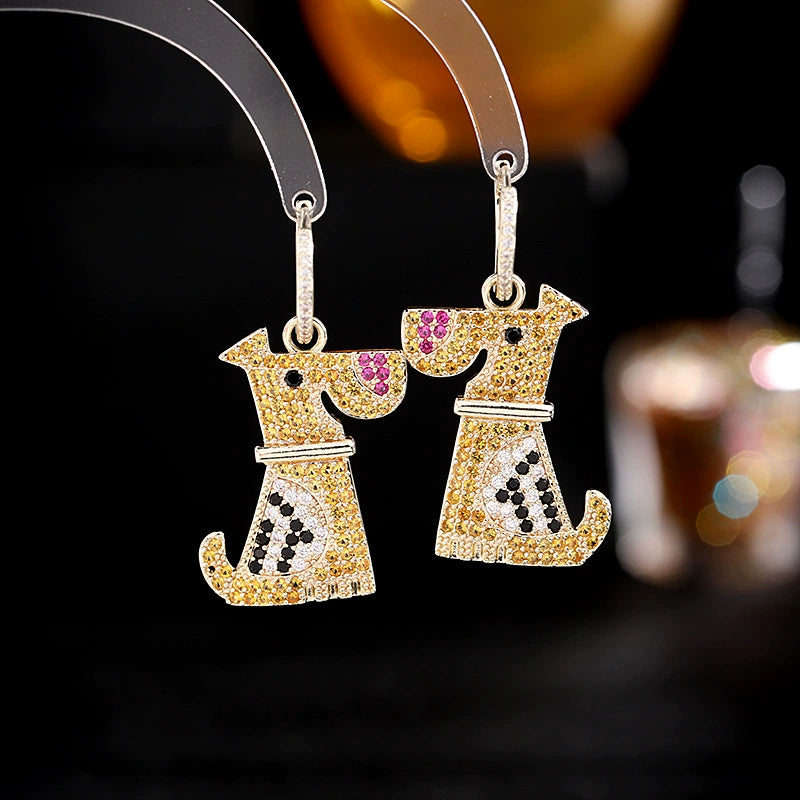 Brincos Femininos Cabeça de Leopardo com Zircônia - Vários Estilos de Brincos Pequenos Criativos - Semi Joias