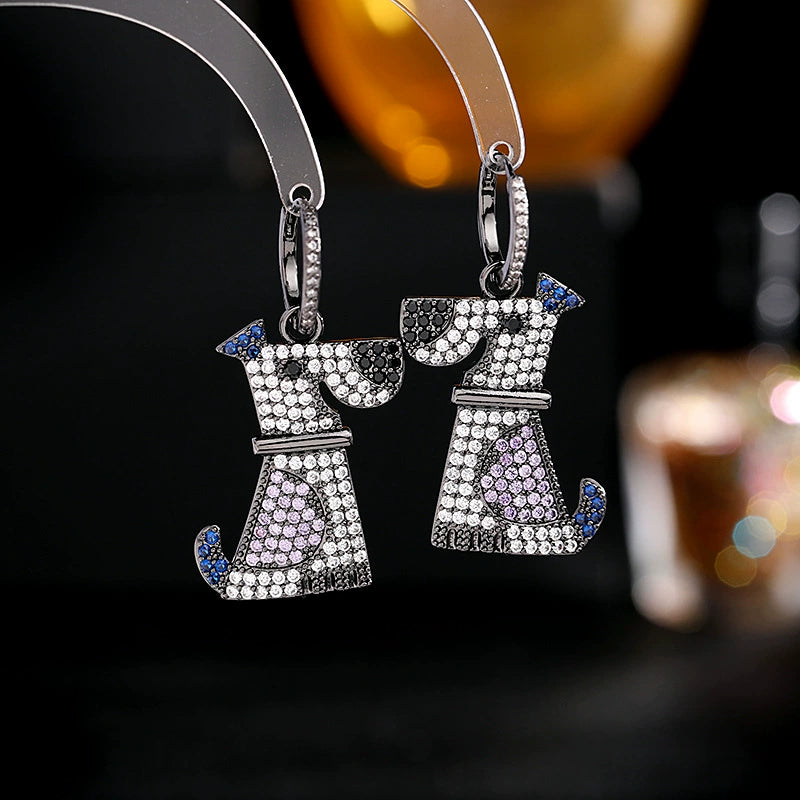 Brincos Femininos Cabeça de Leopardo com Zircônia - Vários Estilos de Brincos Pequenos Criativos - Semi Joias