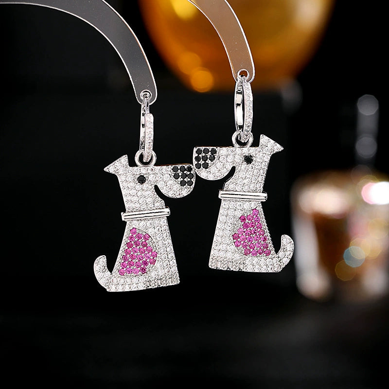 Brincos Femininos Cabeça de Leopardo com Zircônia - Vários Estilos de Brincos Pequenos Criativos - Semi Joias