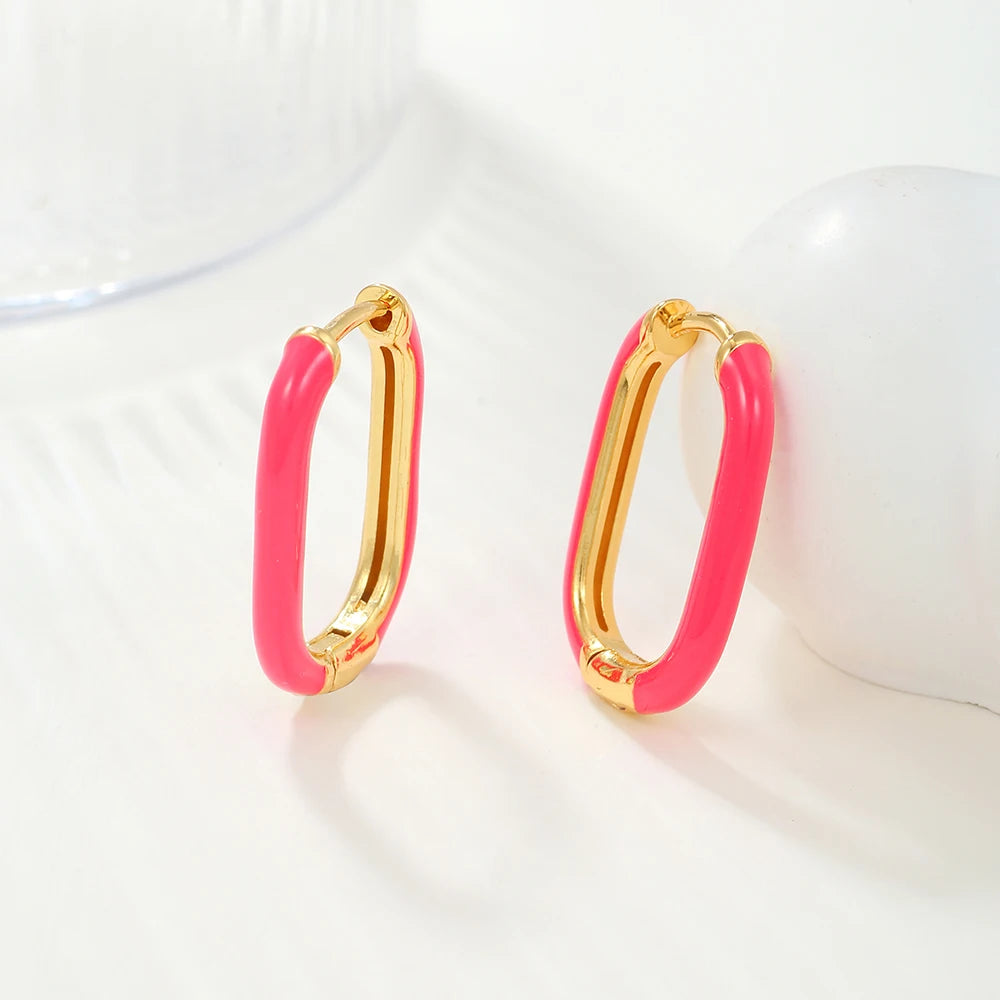 Brincos de Argola Pequena com Pingente de Estrela e Cogumelo Arco-Íris Boho - Feminino -