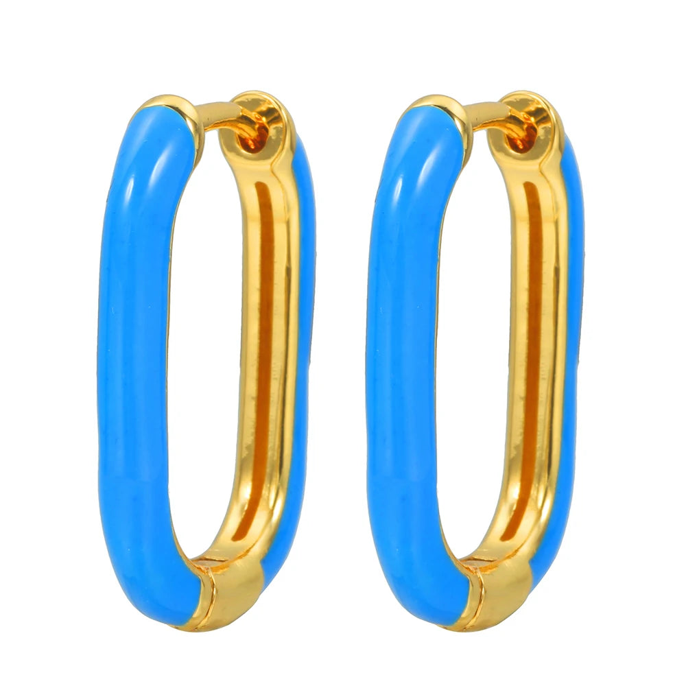 Brincos de Argola Pequena com Pingente de Estrela e Cogumelo Arco-Íris Boho - Feminino -