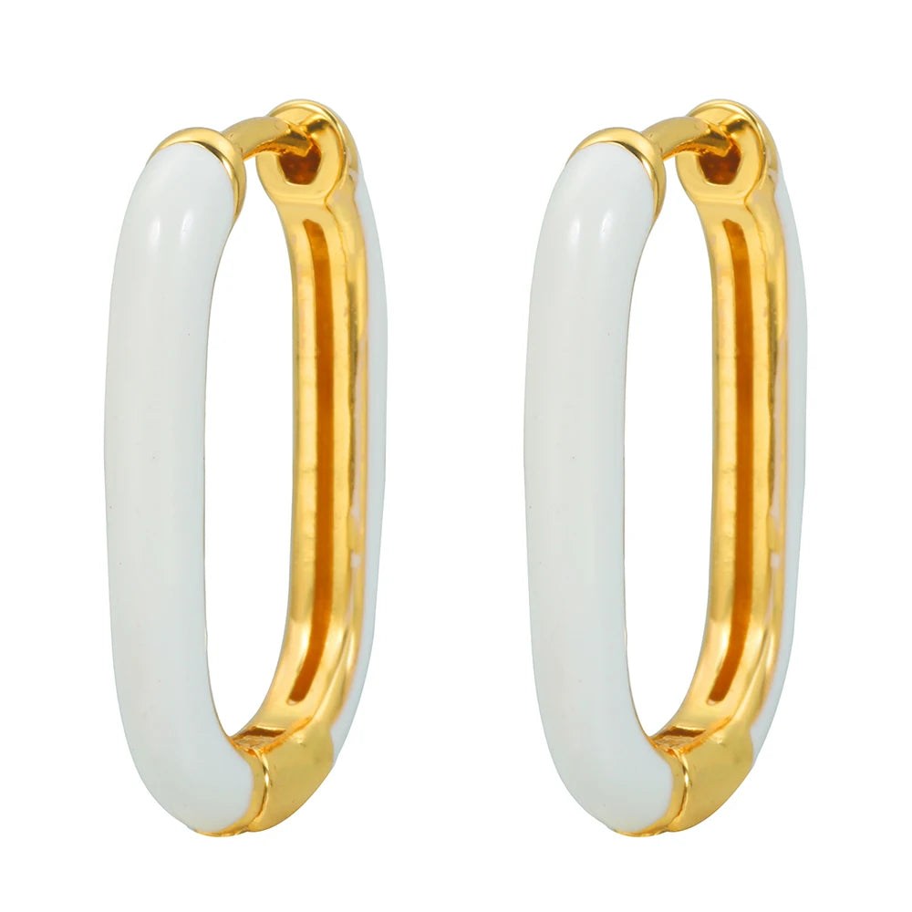 Brincos de Argola Pequena com Pingente de Estrela e Cogumelo Arco-Íris Boho - Feminino -