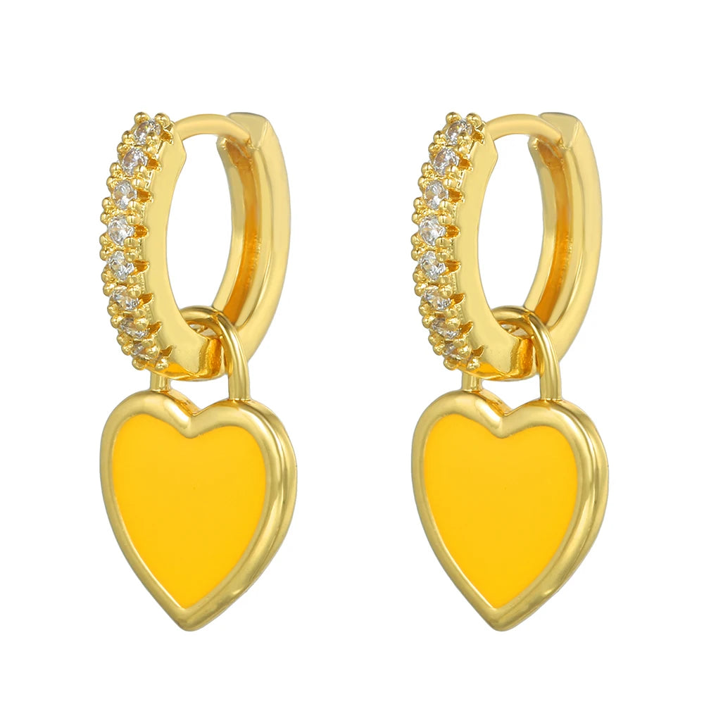 Brincos de Argola Pequena com Pingente de Estrela e Cogumelo Arco-Íris Boho - Feminino -79