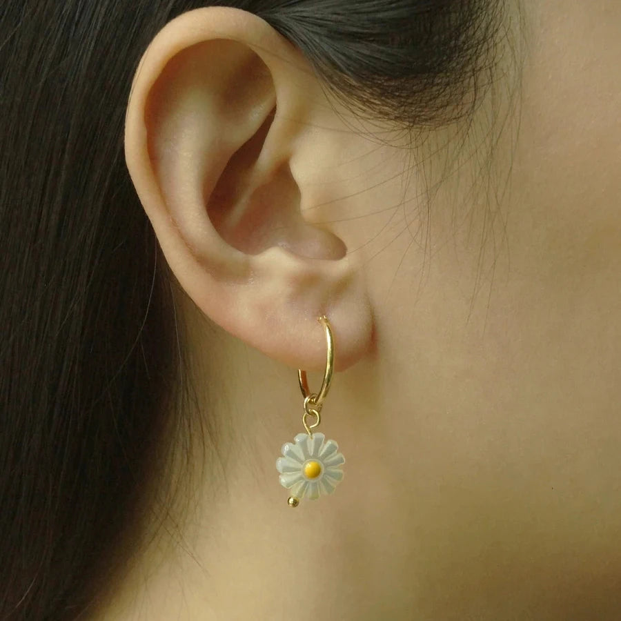 Brincos de Argola com Pedras Naturais Femininos - Semi Joias