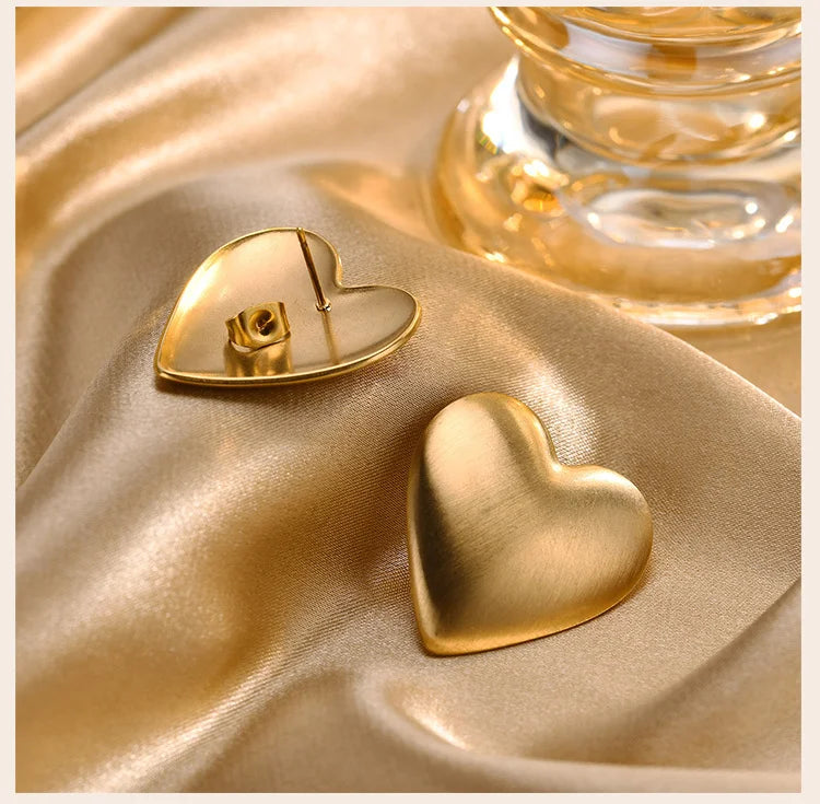 Brincos de Coração e Estrelas Grandes - Exclusividade e Elegância para Mulheres -Semi-Joias - Grace