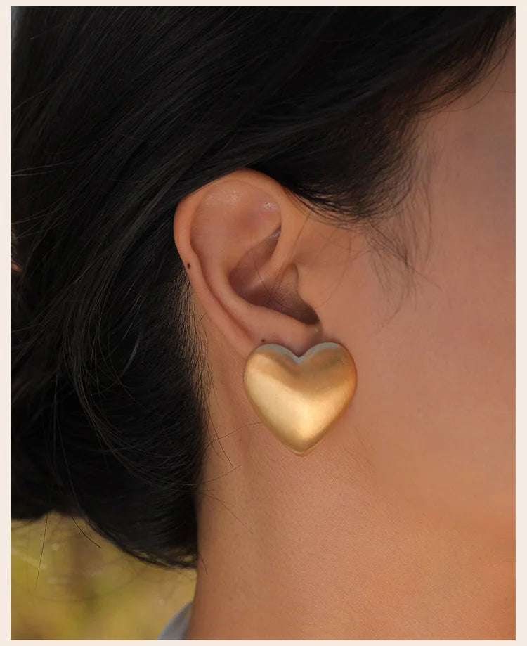 Brincos de Coração e Estrelas Grandes - Exclusividade e Elegância para Mulheres -Semi-Joias - Grace