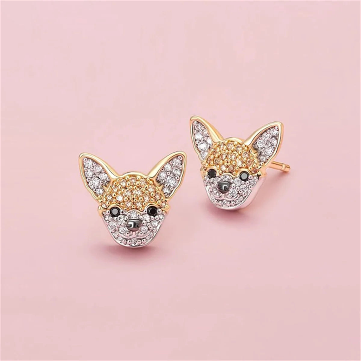 Brincos de Gatos e Cachorros com Pedras - Pets - Acessório Feminino Elegante e Delicado - Acessórios de Moda - Semi Joias