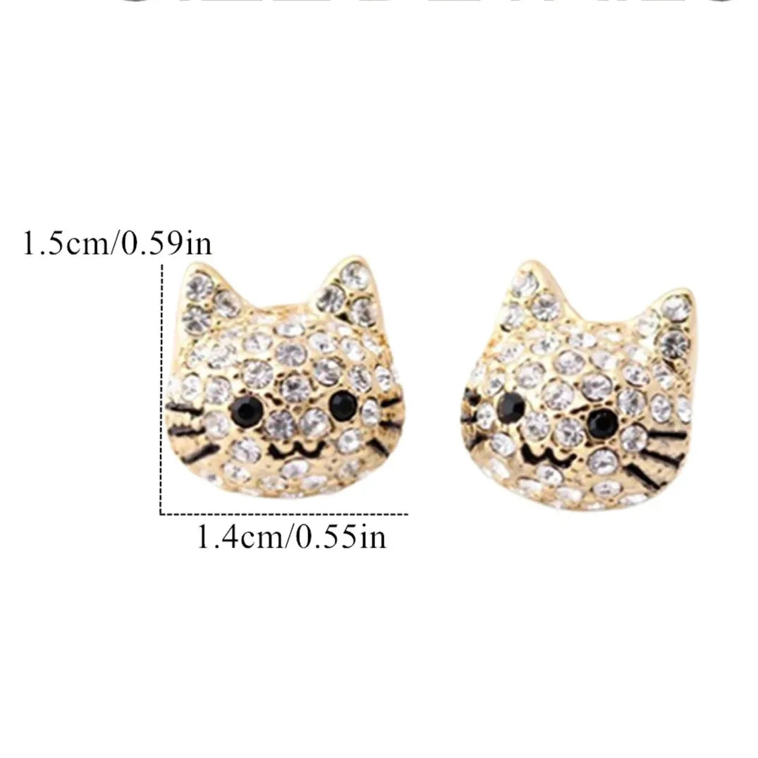 Brincos de Gatos e Cachorros com Pedras - Pets - Acessório Feminino Elegante e Delicado - Acessórios de Moda - Semi Joias