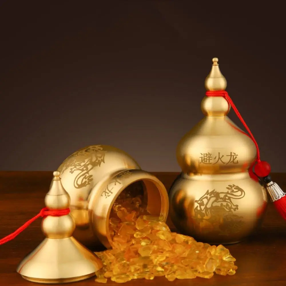 Cabaça Wu Lou de Latão Feng Shui - Decoração de Proteção e Sorte para Casa e Escritório - Feng Shui