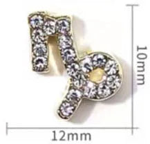 Conjuntos de 10 peças de Ligas com 12 Constelações em 3D, Símbolos Brilhantes para Decoração de Unhas