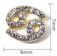 Conjuntos de 10 peças de Ligas com 12 Constelações em 3D, Símbolos Brilhantes para Decoração de Unhas