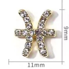 Conjuntos de 10 peças de Ligas com 12 Constelações em 3D, Símbolos Brilhantes para Decoração de Unhas