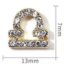 Conjuntos de 10 peças de Ligas com 12 Constelações em 3D, Símbolos Brilhantes para Decoração de Unhas