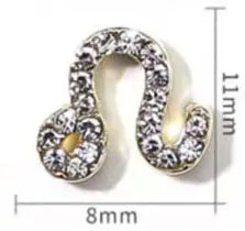 Conjuntos de 10 peças de Ligas com 12 Constelações em 3D, Símbolos Brilhantes para Decoração de Unhas