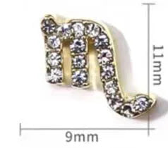 Conjuntos de 10 peças de Ligas com 12 Constelações em 3D, Símbolos Brilhantes para Decoração de Unhas