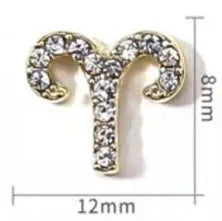 Conjuntos de 10 peças de Ligas com 12 Constelações em 3D, Símbolos Brilhantes para Decoração de Unhas