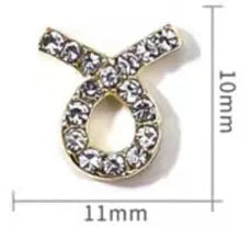 Conjuntos de 10 peças de Ligas com 12 Constelações em 3D, Símbolos Brilhantes para Decoração de Unhas