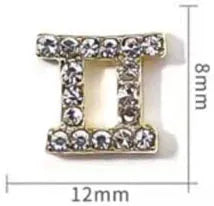 Conjuntos de 10 peças de Ligas com 12 Constelações em 3D, Símbolos Brilhantes para Decoração de Unhas