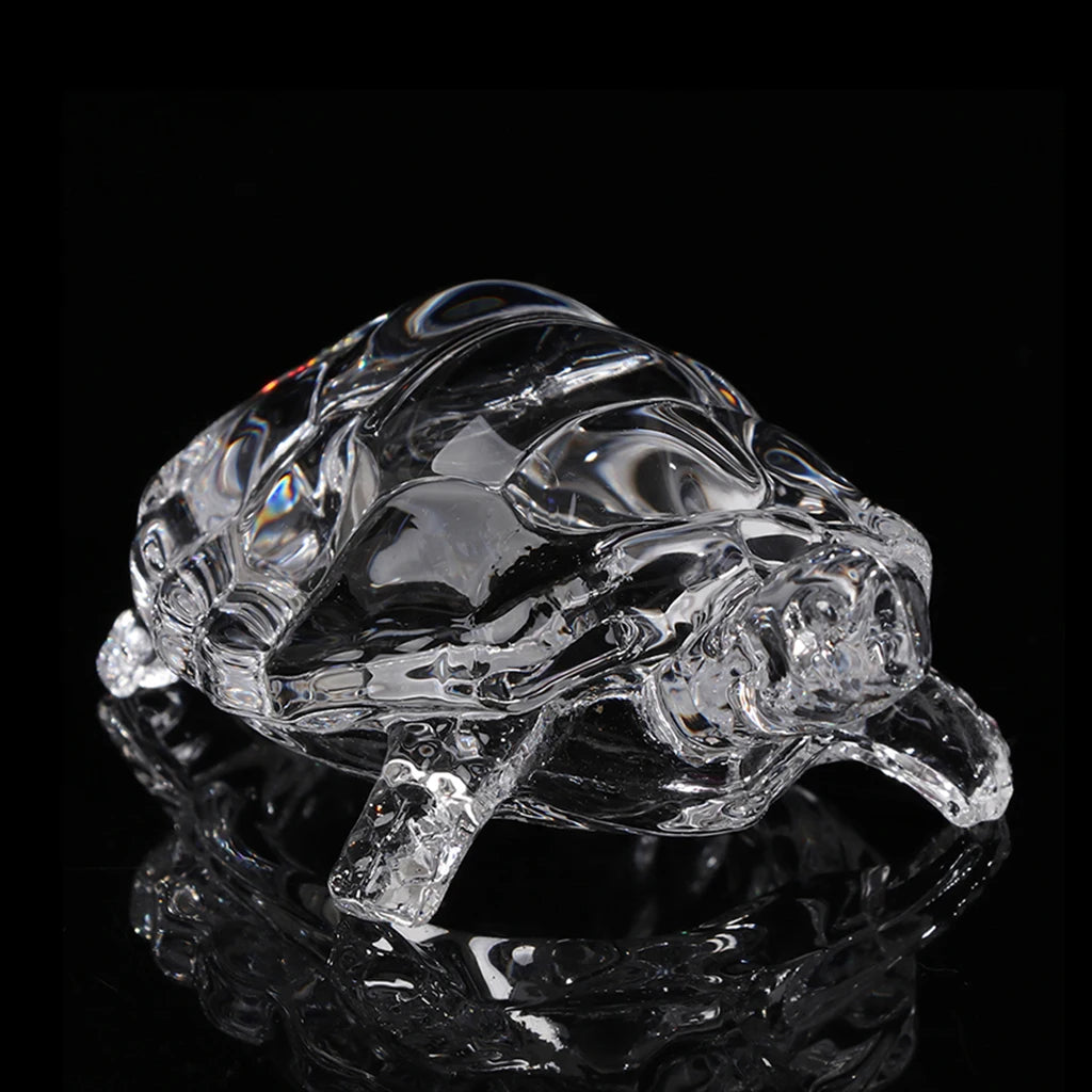 Estátua Miniatura de Tartaruga de Cristal: Enfeite Chinês Feng Shui para Sorte e Decoração de Casa ou Escritório