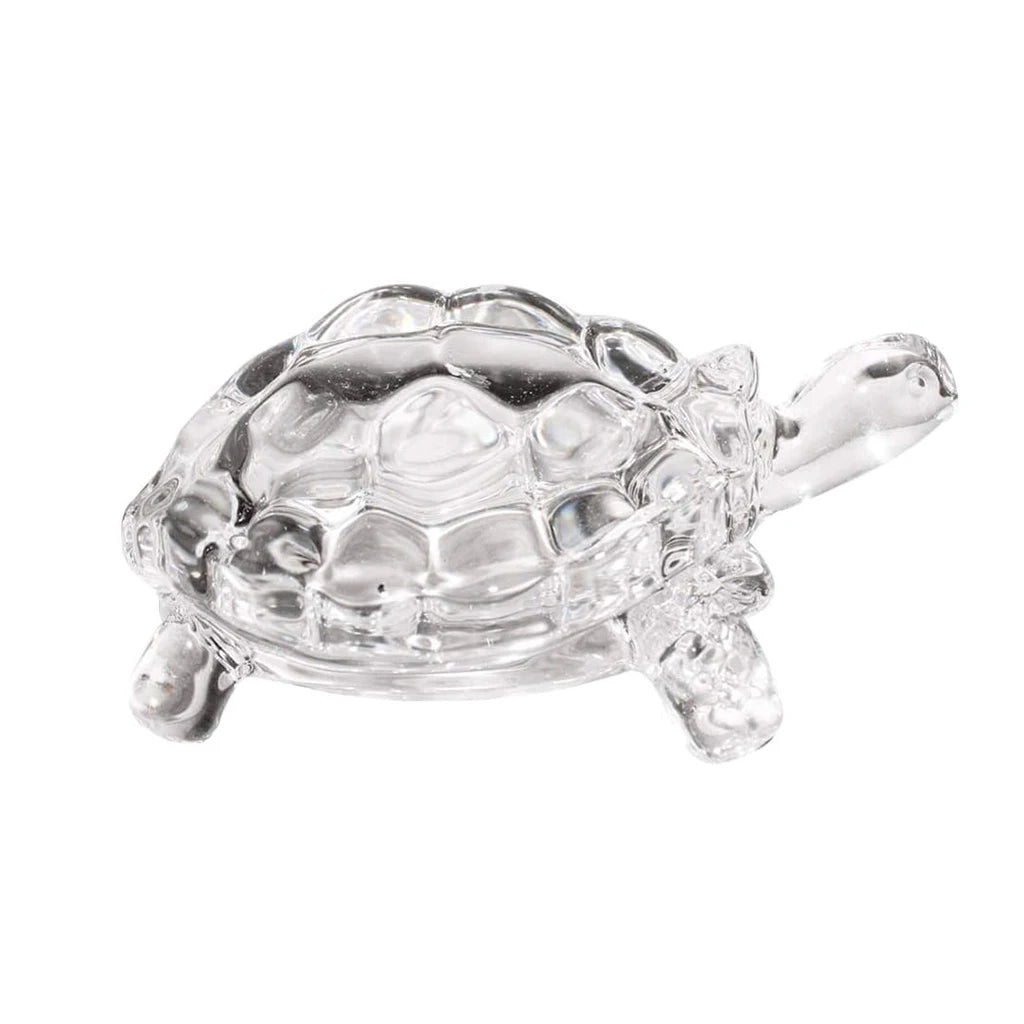 Estátua Miniatura de Tartaruga de Cristal: Enfeite Chinês Feng Shui para Sorte e Decoração de Casa ou Escritório