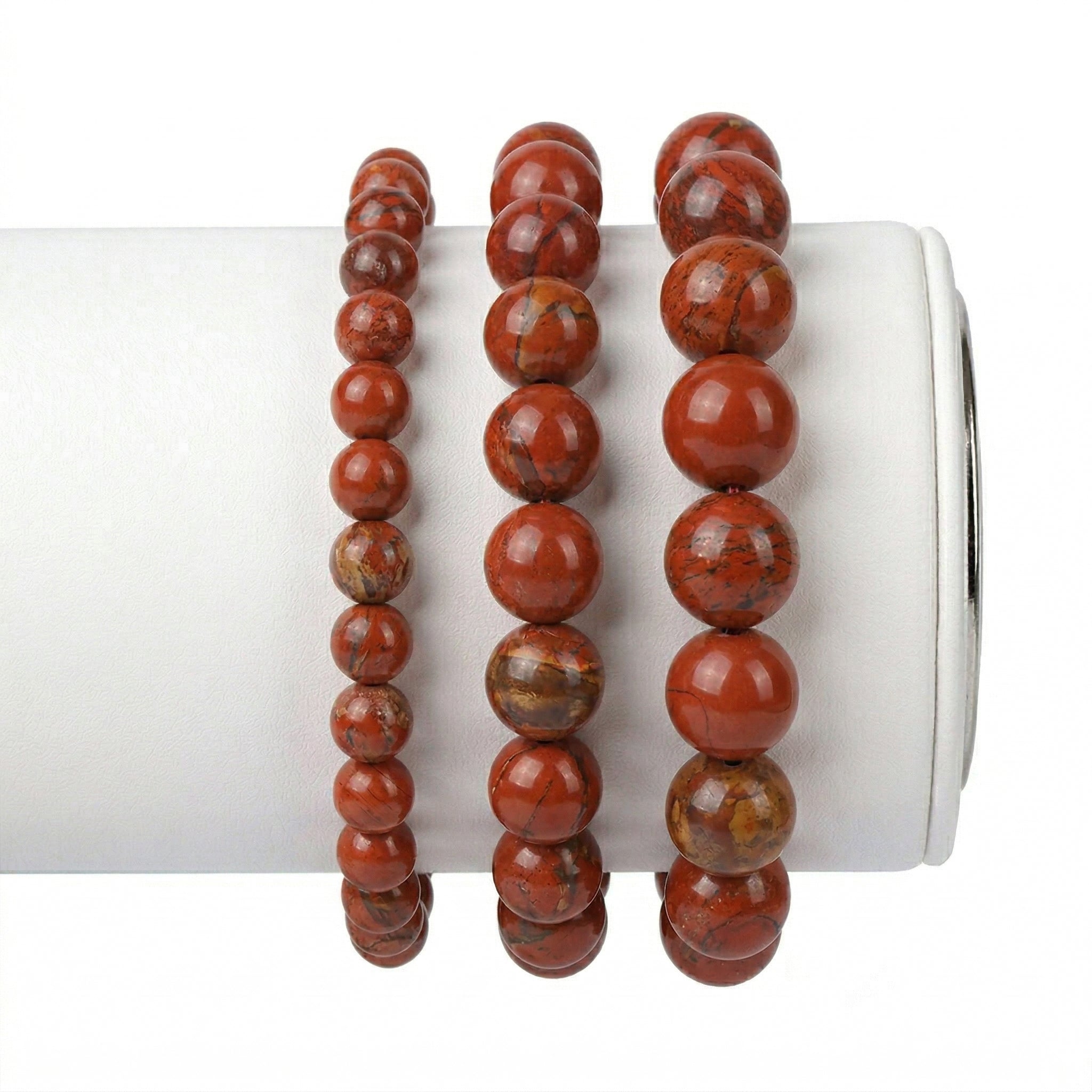 Pulseira de Jaspe Vermelho Natural Tipo A - Proteção, Energia, Força e Aterramento | Harmonia Plena