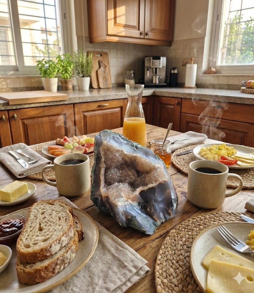 Geodo de Ágata Fumê Natural – Peça Única com Cristais Internos, 1,02 kg – Decoração, Energia e Colecionismo - Harmonia Plena