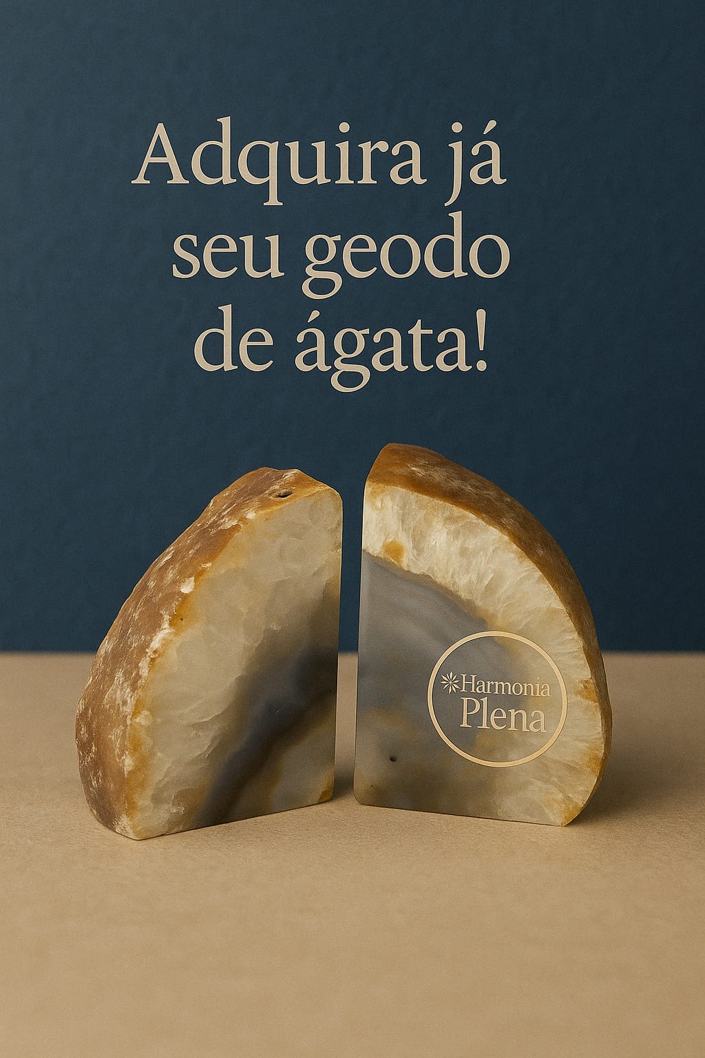 Geodo de Ágata Pedra Natural Peça Única - Cristais