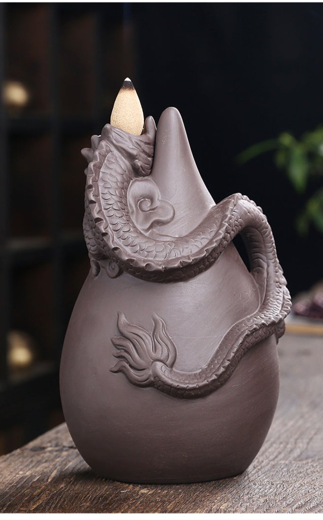Incensário de Dragão - Queimador de Incenso em Cascata de Fluxo Reverso, Ornamento Decorativo para Casa, Presente Criativo (1 Peça, Sem Incenso)
