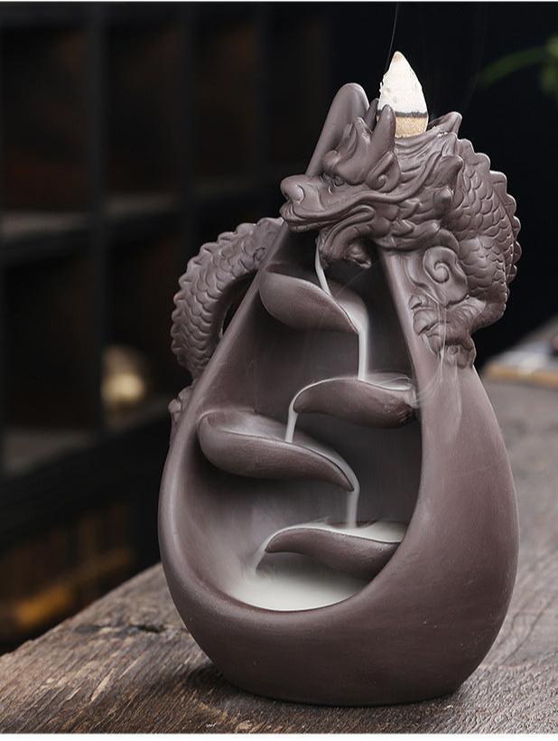 Incensário de Dragão - Queimador de Incenso em Cascata de Fluxo Reverso, Ornamento Decorativo para Casa, Presente Criativo (1 Peça, Sem Incenso)