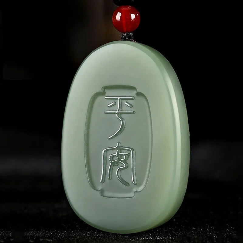 Jade Hetian Dupla Face - Estatueta Guanyin Bodhisattva Unissex - Budista - Reiki - Feng Shui - Semi Joias