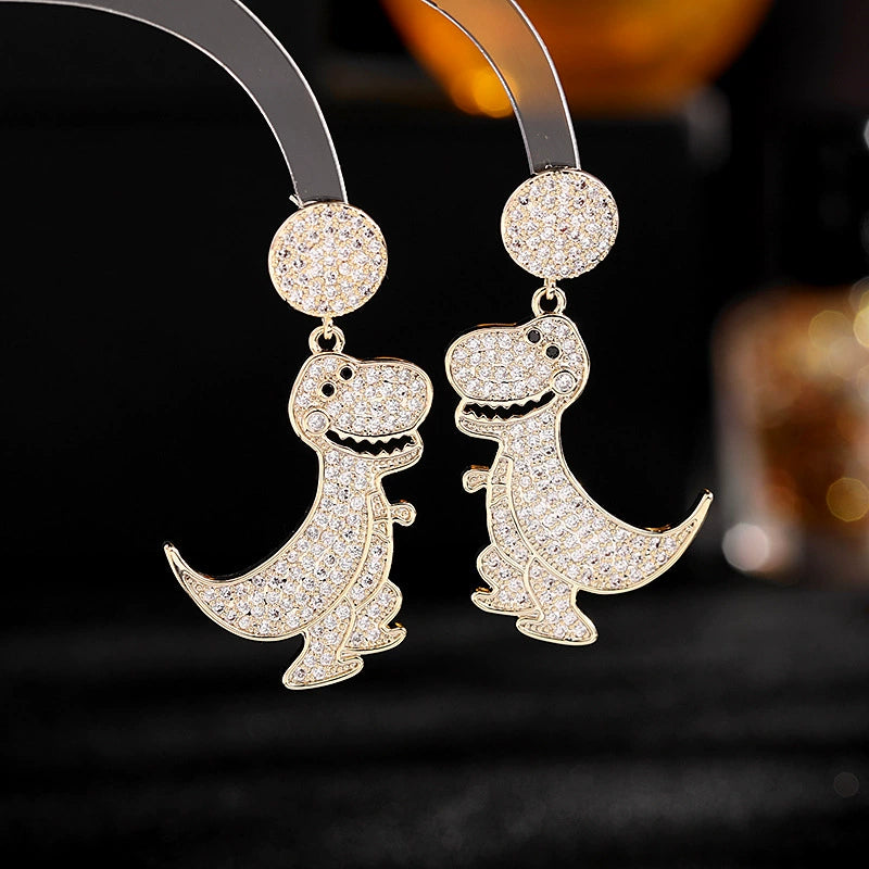 Brincos Femininos Cabeça de Leopardo com Zircônia - Vários Estilos de Brincos Pequenos Criativos - Semi Joias