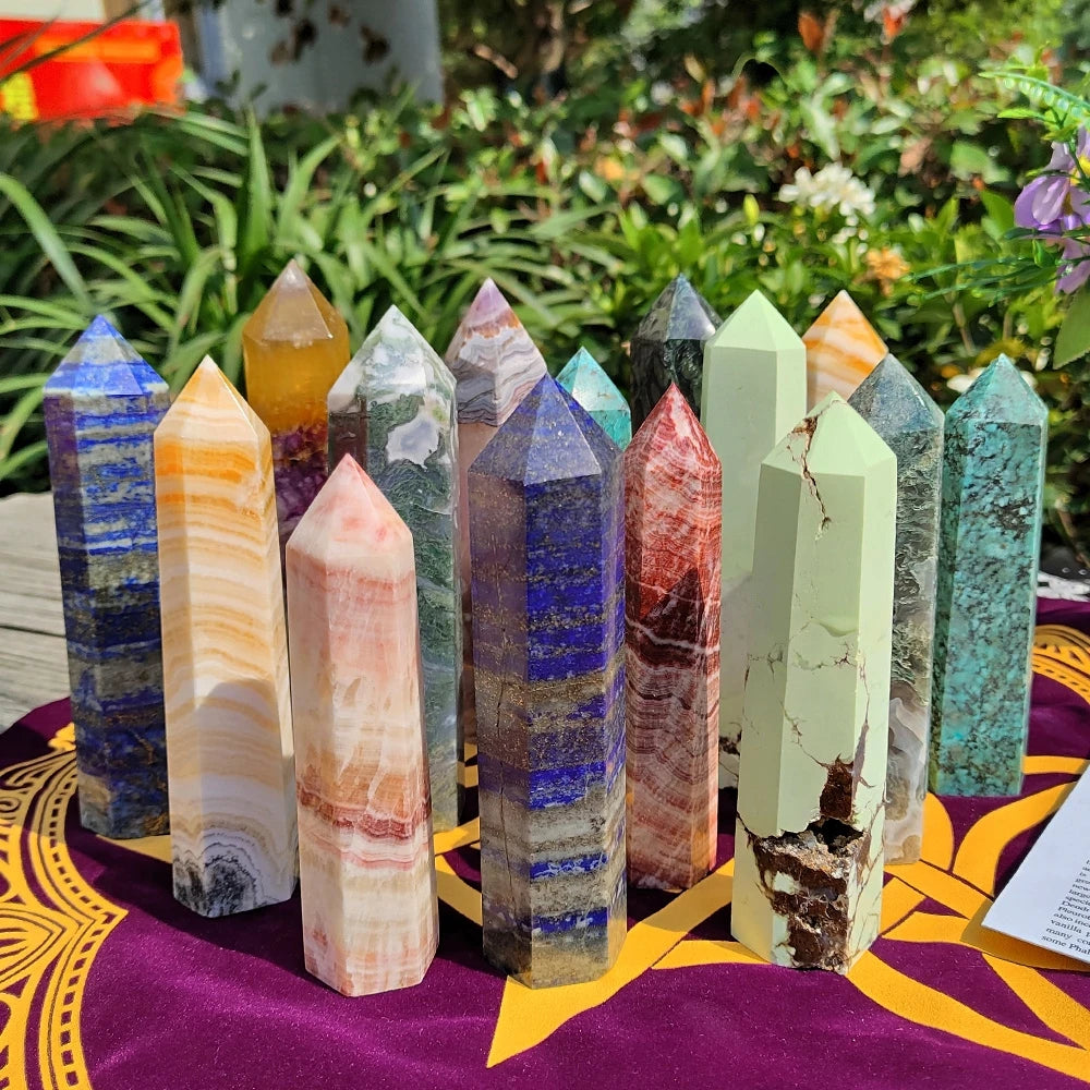 Obelisco de Cristal Natural 13-15cm para Cura e Decoração - Ponto de Energia - Pedras Naturais - Reiki - Feng Shui