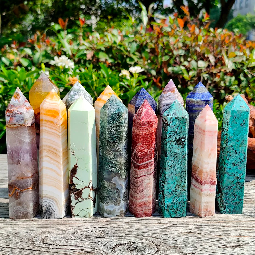 Obelisco de Cristal Natural 13-15cm para Cura e Decoração - Ponto de Energia - Pedras Naturais - Reiki - Feng Shui