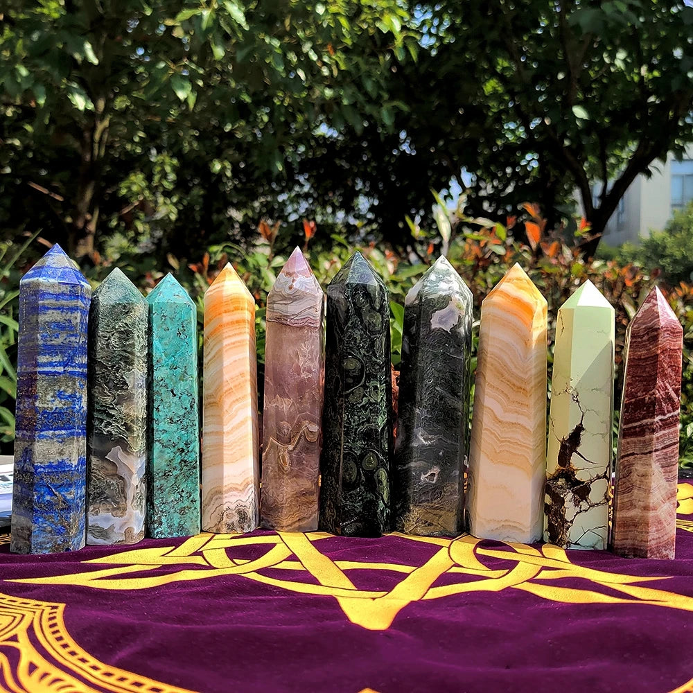 Obelisco de Cristal Natural 13-15cm para Cura e Decoração - Ponto de Energia - Pedras Naturais - Reiki - Feng Shui