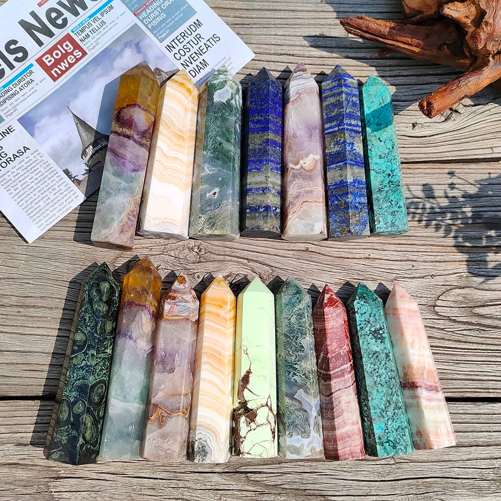 Obelisco de Cristal Natural 13-15cm para Cura e Decoração - Ponto de Energia - Pedras Naturais - Reiki - Feng Shui