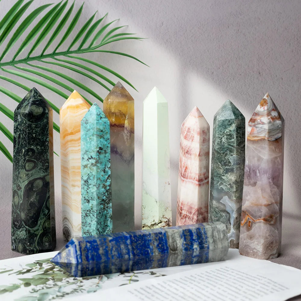 Obelisco de Cristal Natural 13-15cm para Cura e Decoração - Ponto de Energia - Pedras Naturais - Reiki - Feng Shui