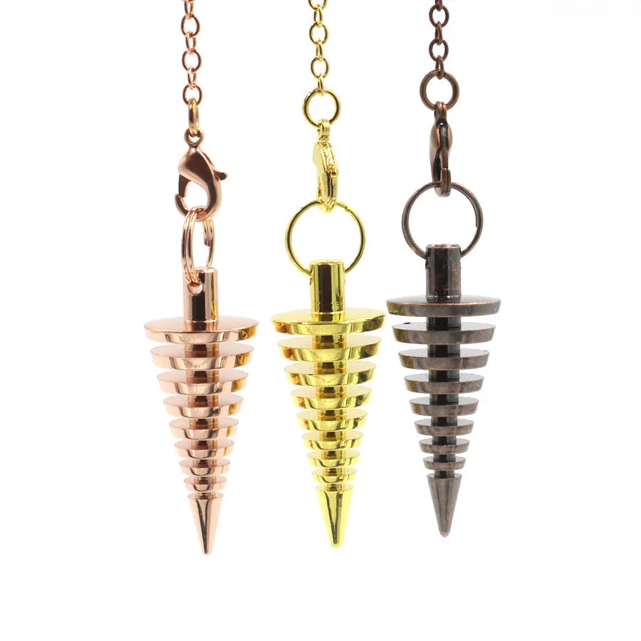 Pêndulo 100% Metal Lançadeira de Corrente Radiestesia - Reiki