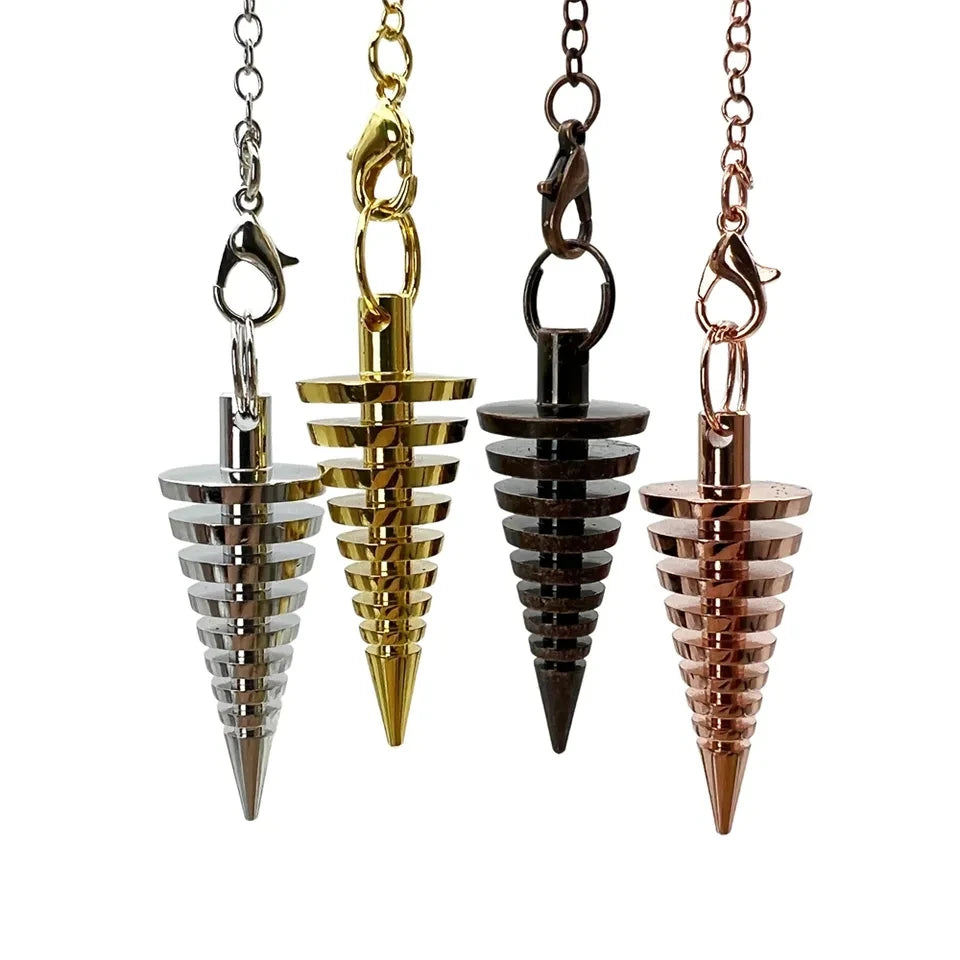 Pêndulo 100% Metal Lançadeira de Corrente Radiestesia - Reiki
