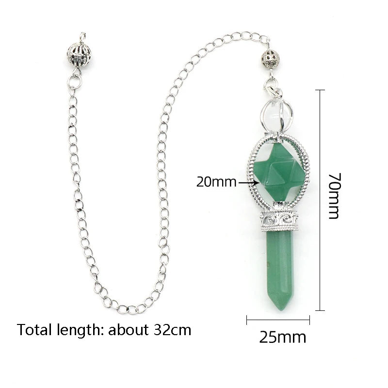 Pêndulo de Cristal Pingente de Pedra Natural - Radiestesia - Reiki